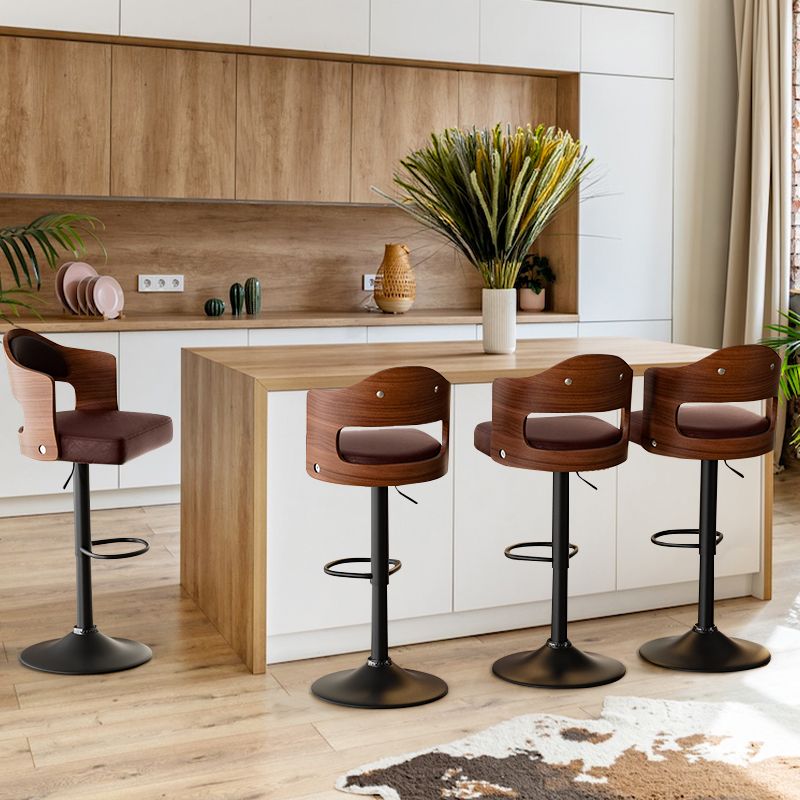 Faux Leather Swivel Bar Stools, Set of 2, 18" Wide (view 31)