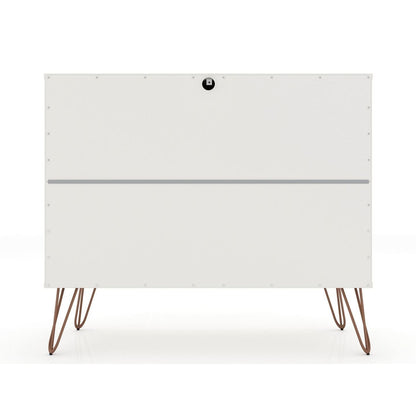 3-Drawer Mid-Century Dresser, White, 34" Tall (view 6)