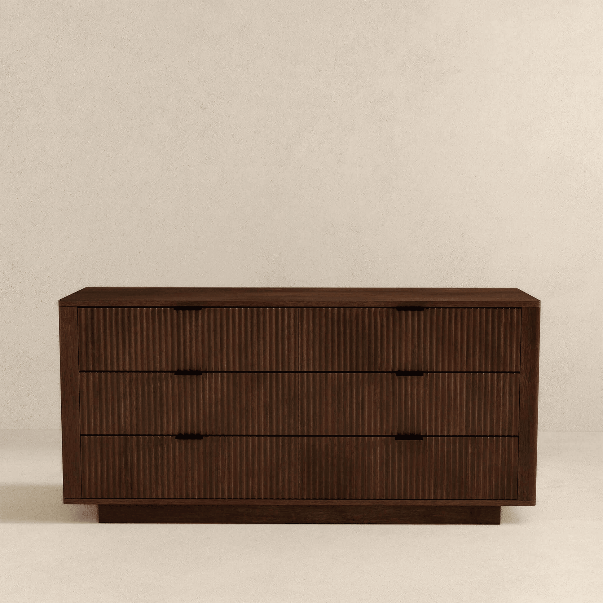 Lola Walnut Dresser, 6 Drawers, Mid-Century Look (view 4)