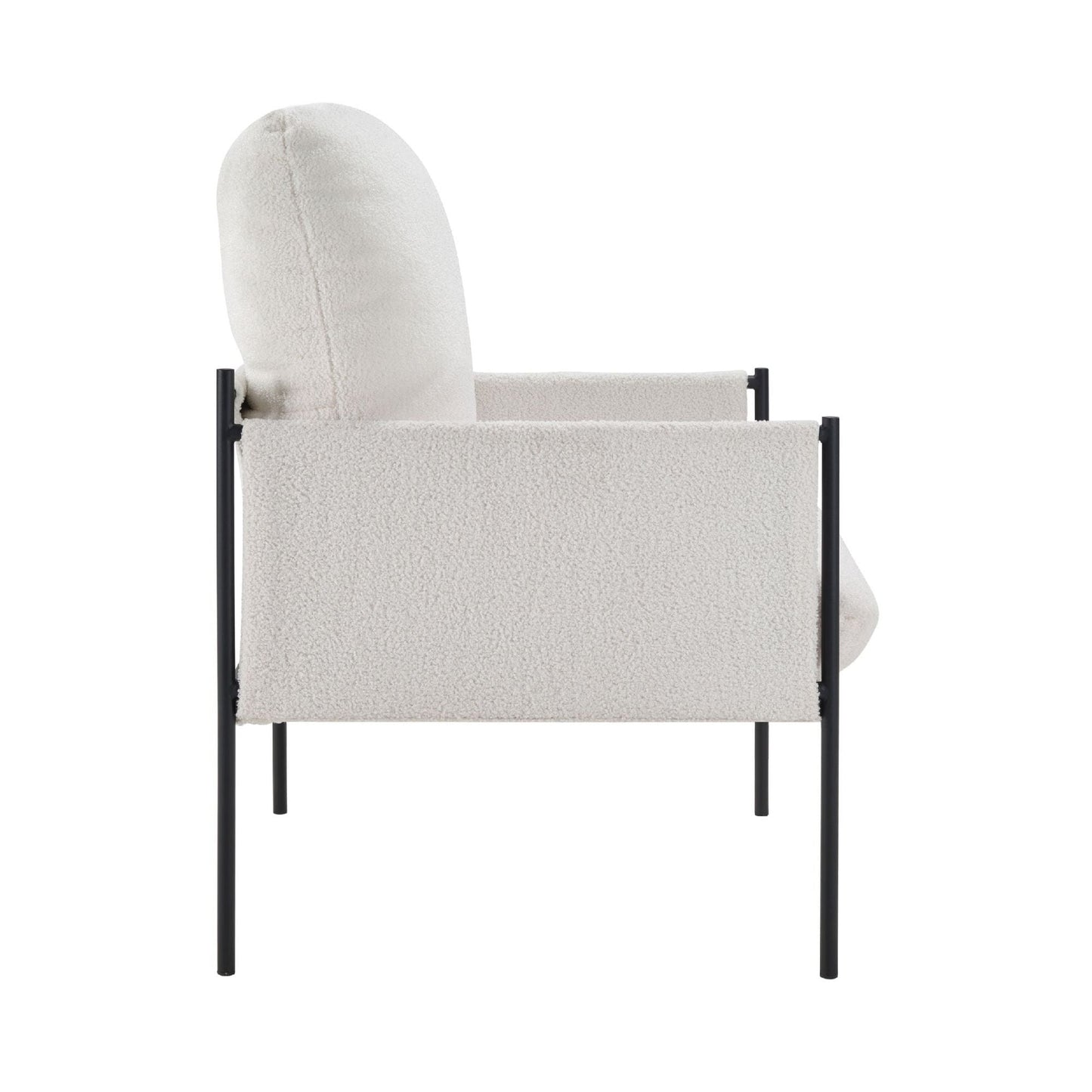 Upholstered Mid-Century Accent Chair, White (view 12)