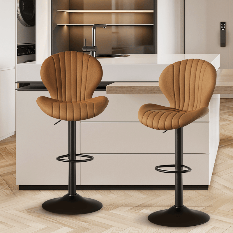 Faux Leather Swivel Bar Stools, Set of 2, High Back (view 83)