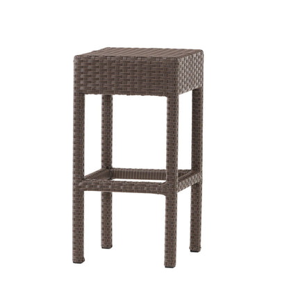 Outdoor PE Rattan Backless Barstools, Set of 2, Dark Brown (view 8)