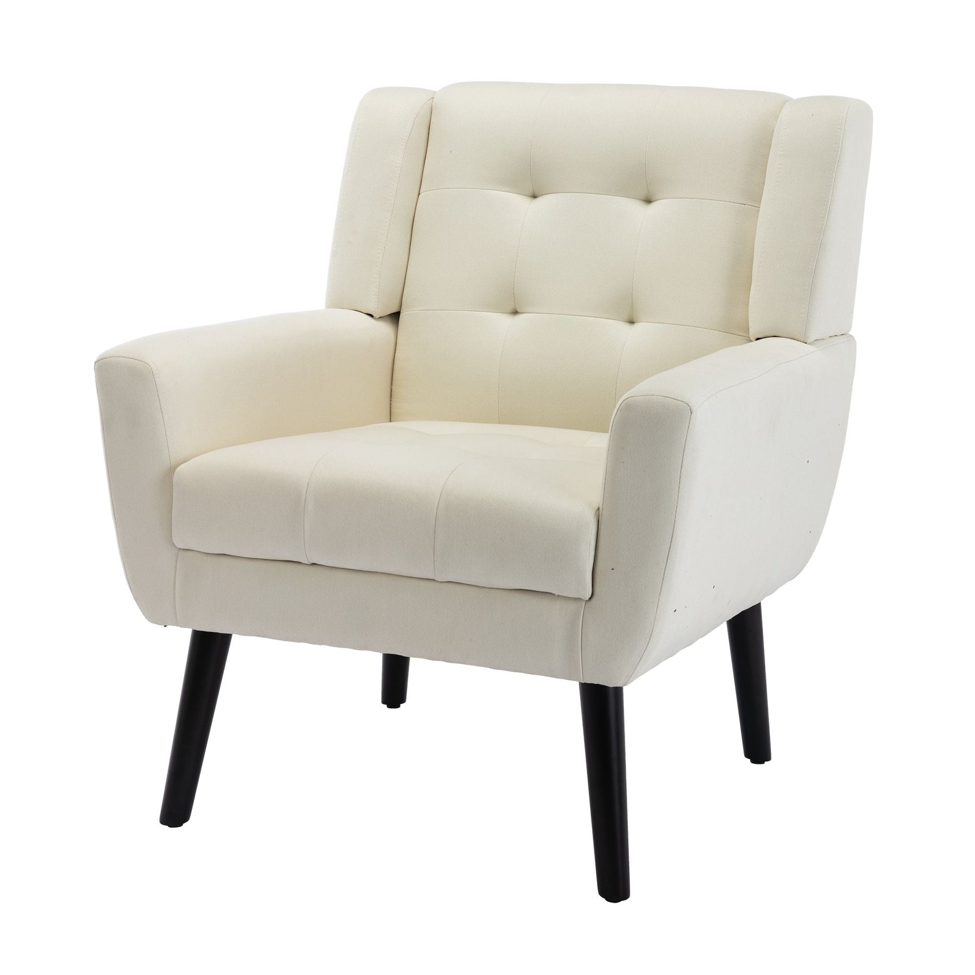 Linen Mid-Century Accent Chair, Black (view 35)
