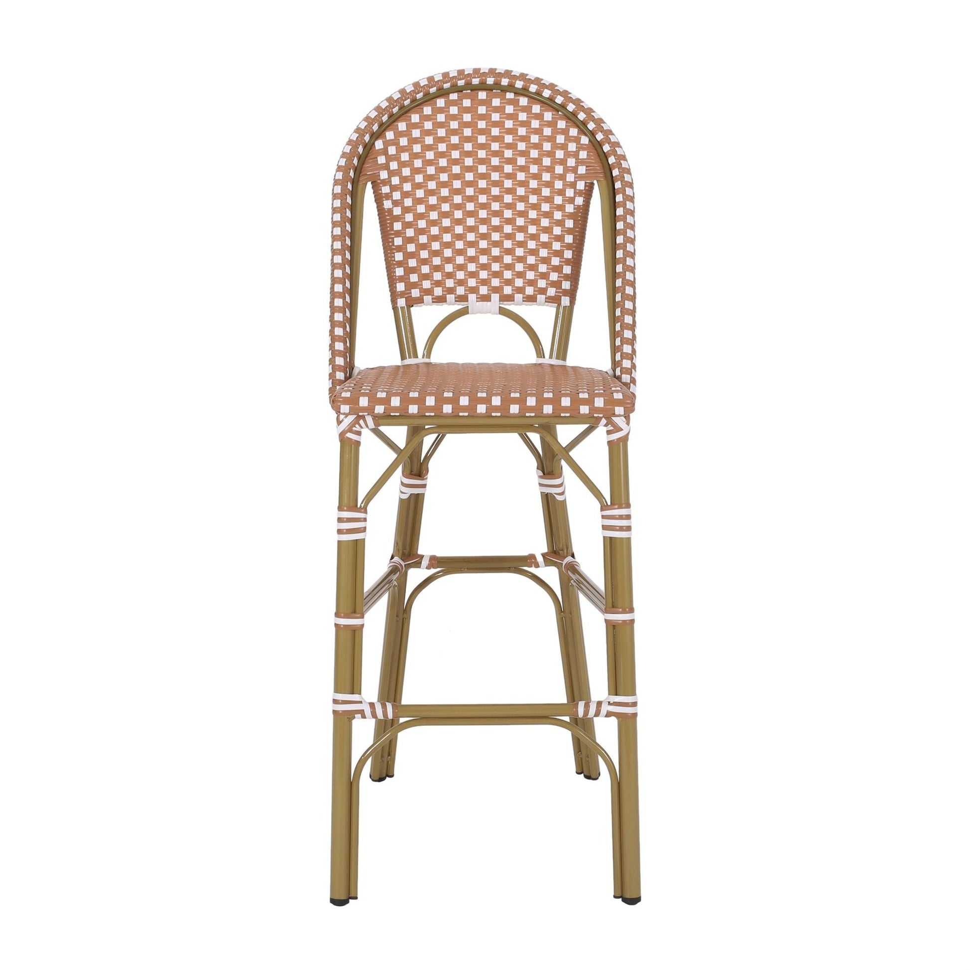 Rattan Swivel Bar Stools, White, Set of 2 (view 6)