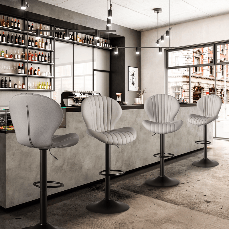 Faux Leather Swivel Bar Stools, Set of 2, High Back (view 53)