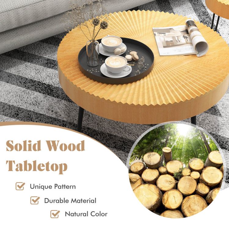 Solid Wood Mid-Century Coffee Table, Natural (view 10)