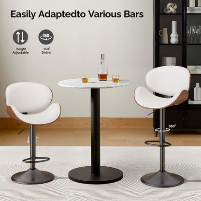 PU Leather Swivel Bar Stools, Set of 1, 18" Wide (view 78)