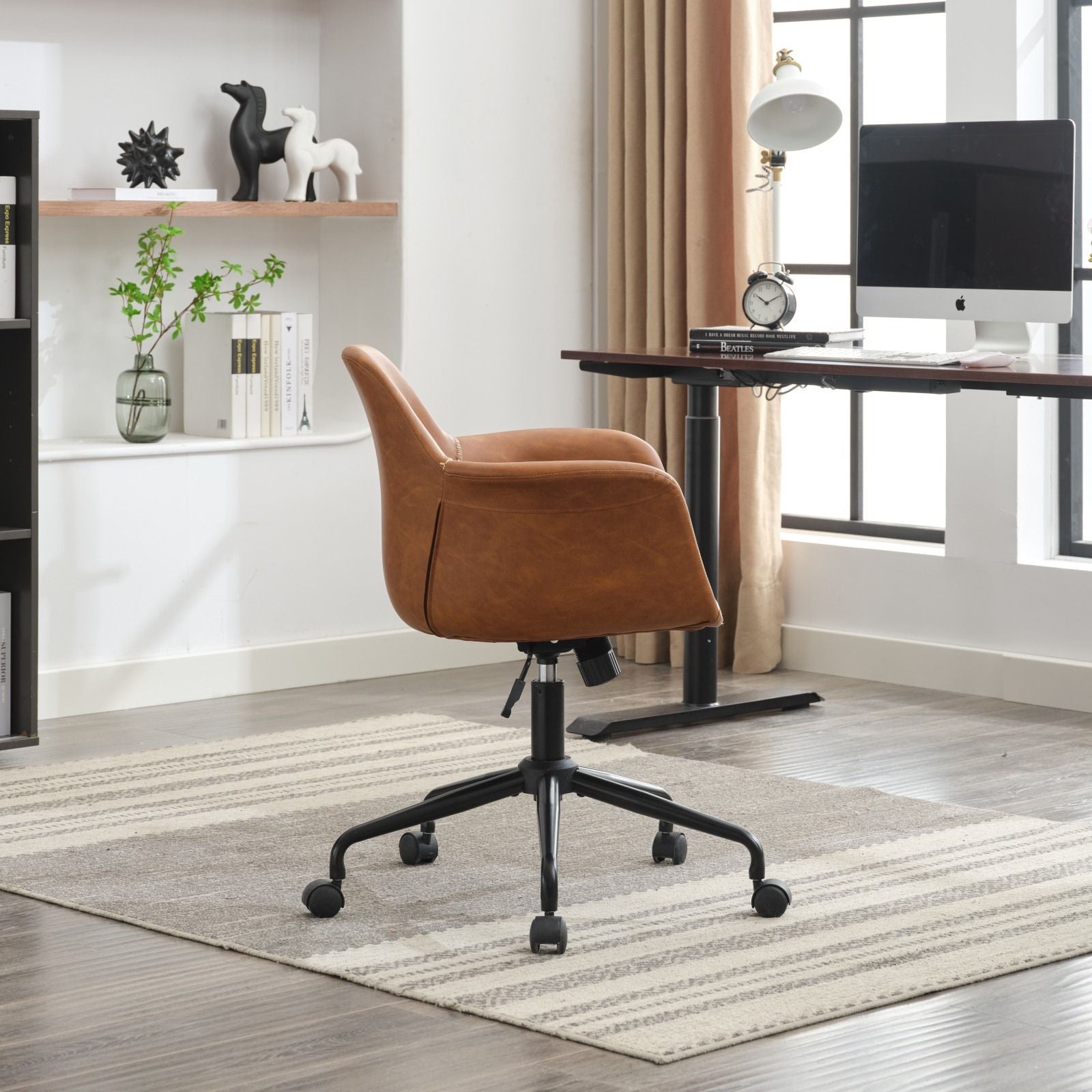 Faux Leather Mid-Century Accent Chair (view 38)