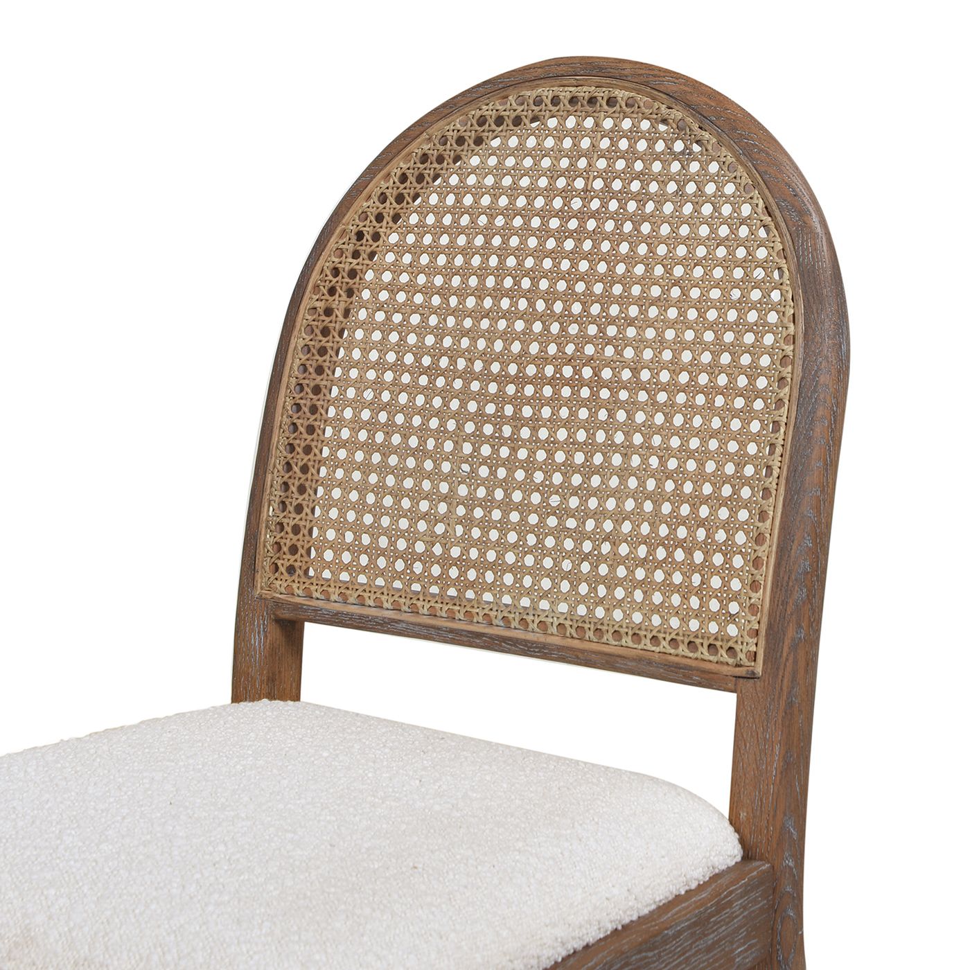 Boucle Mid-Century Dining Chairs, Set of 2, White (view 4)
