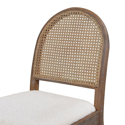 Boucle Mid-Century Dining Chairs, Set of 2, White (view 4)