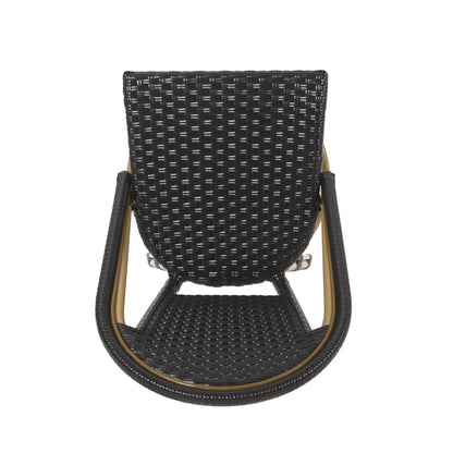 Rattan Swivel Bar Stools, Black, Set of 2, 45.75" Tall (view 10)