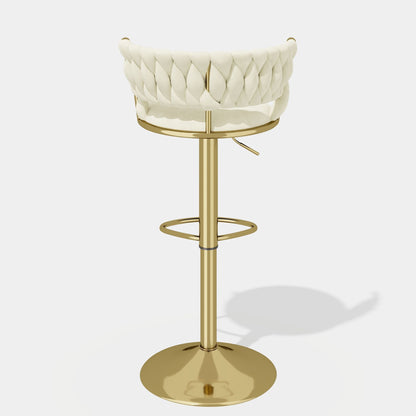 Velvet Swivel Bar Stools, Set of 2, Gold (view 37)