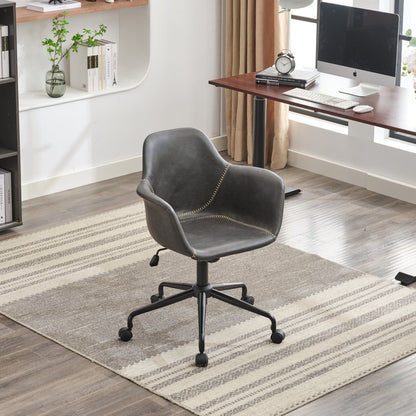 Faux Leather Mid-Century Accent Chair (view 33)