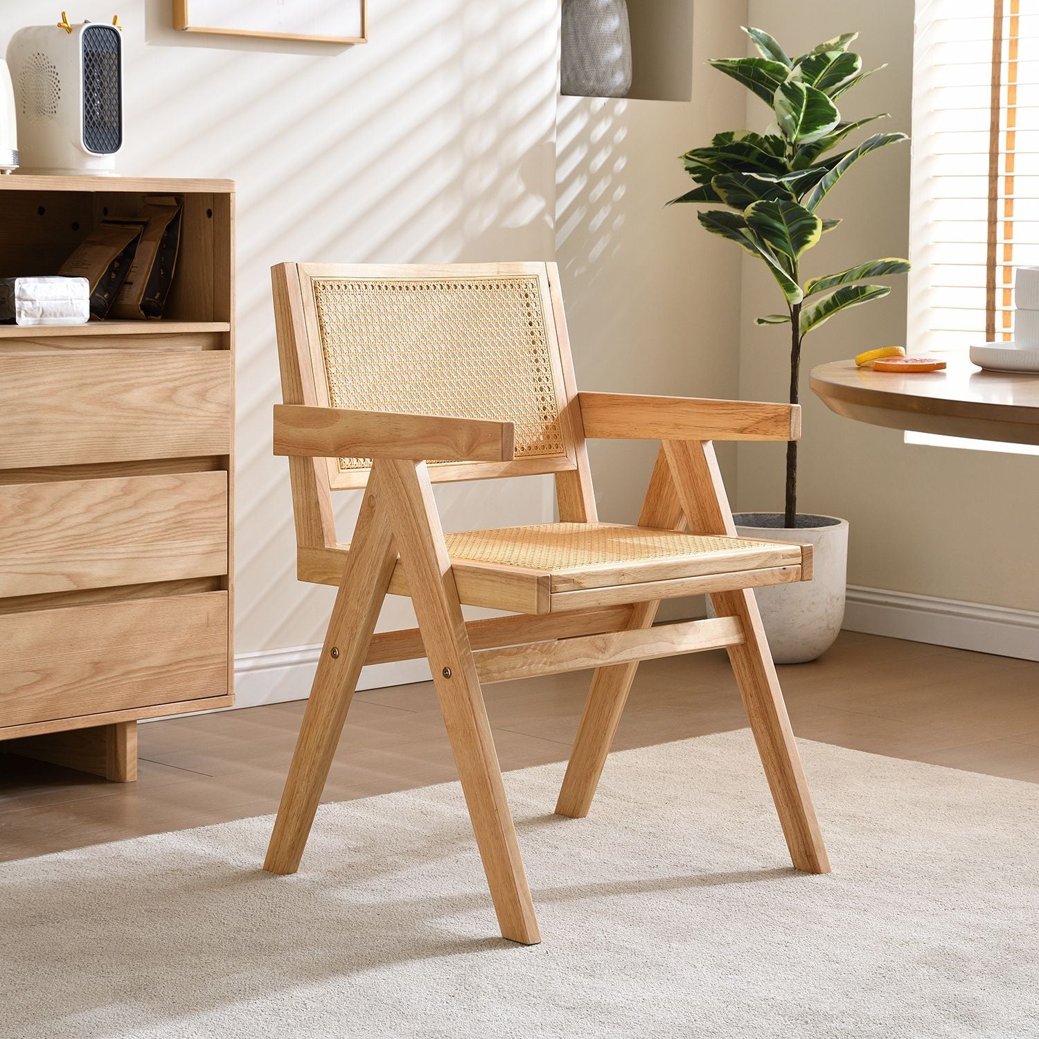 Rattan Mid-Century Accent Chair, Natural (view 19)