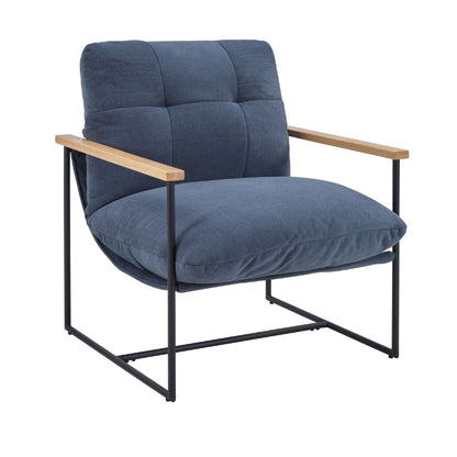 Upholstered Mid-Century Accent Chair, Blue, 30" Wide (view 2)