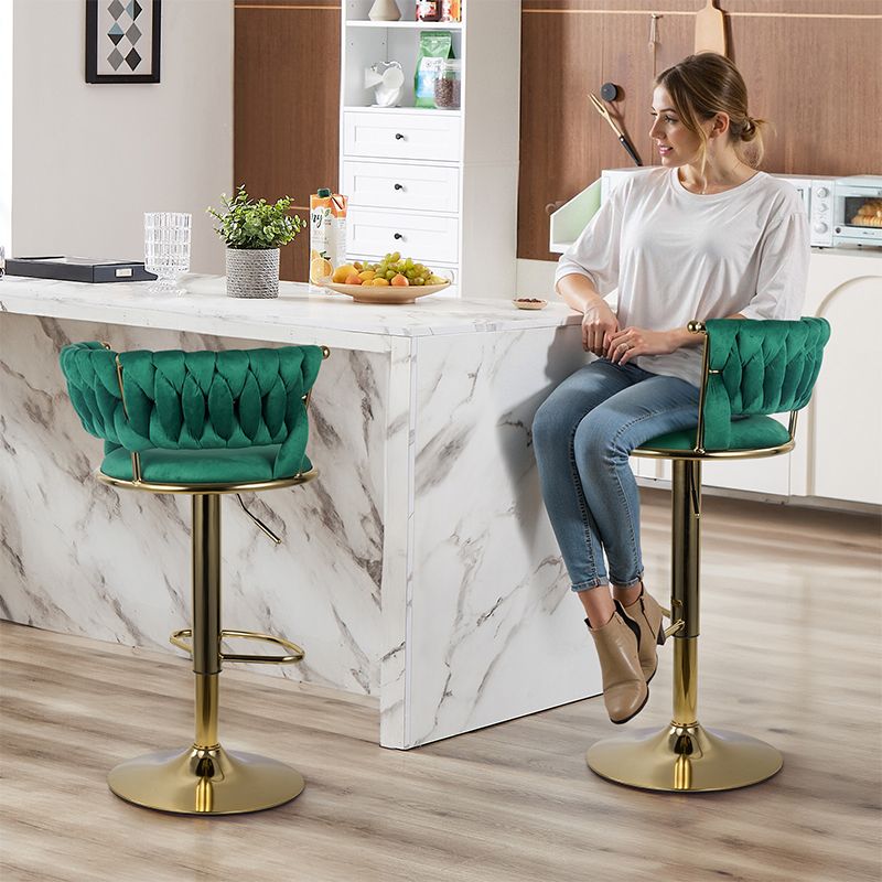 Velvet Swivel Bar Stools, Set of 2, 18" Wide (view 54)