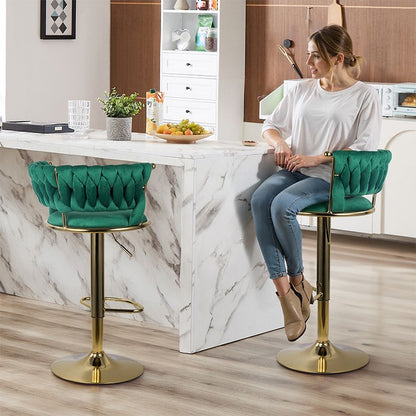 Velvet Swivel Bar Stools, Set of 2, 18" Wide (view 54)