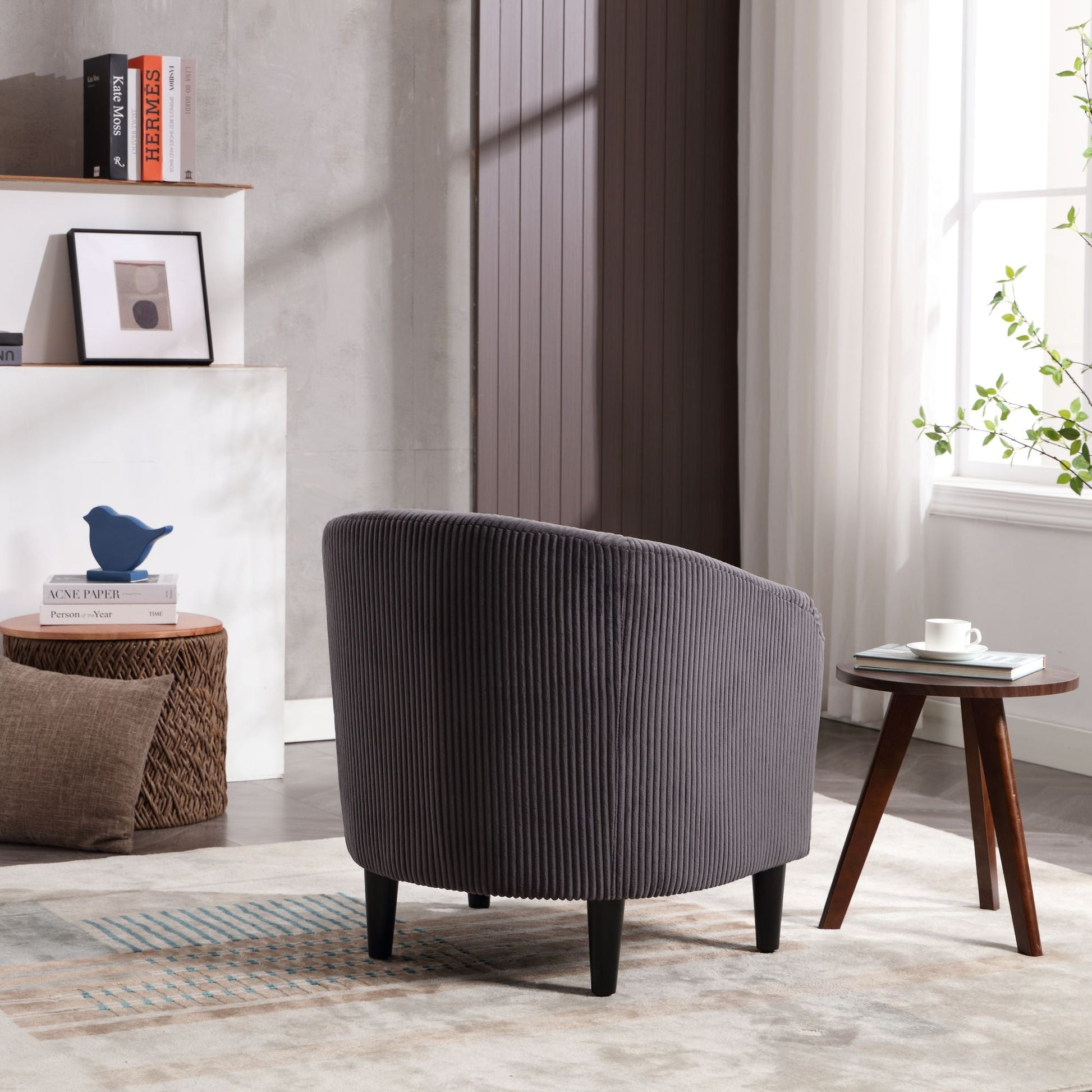 Upholstered 3-Seat Mid-Century Sofa, Black (view 55)
