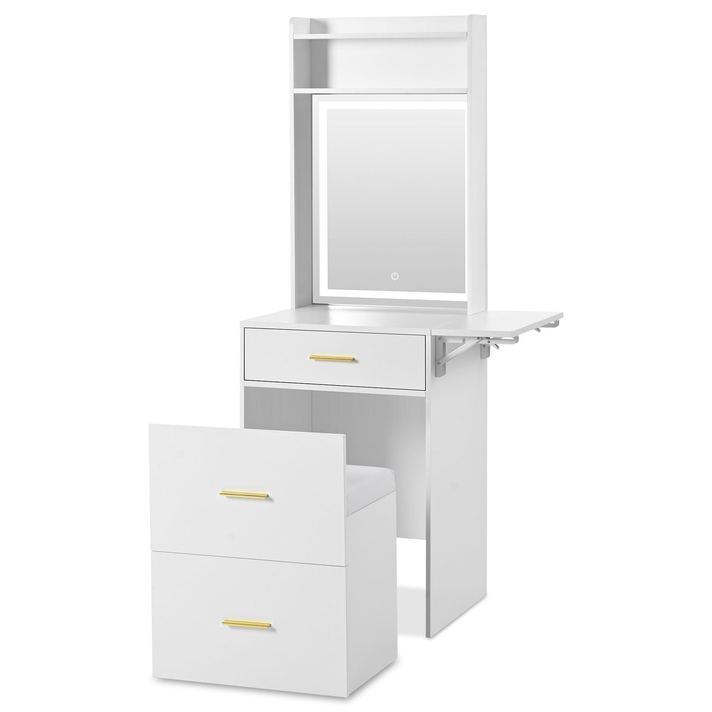 Mid-Century Vanity, White, Compact (view 9)