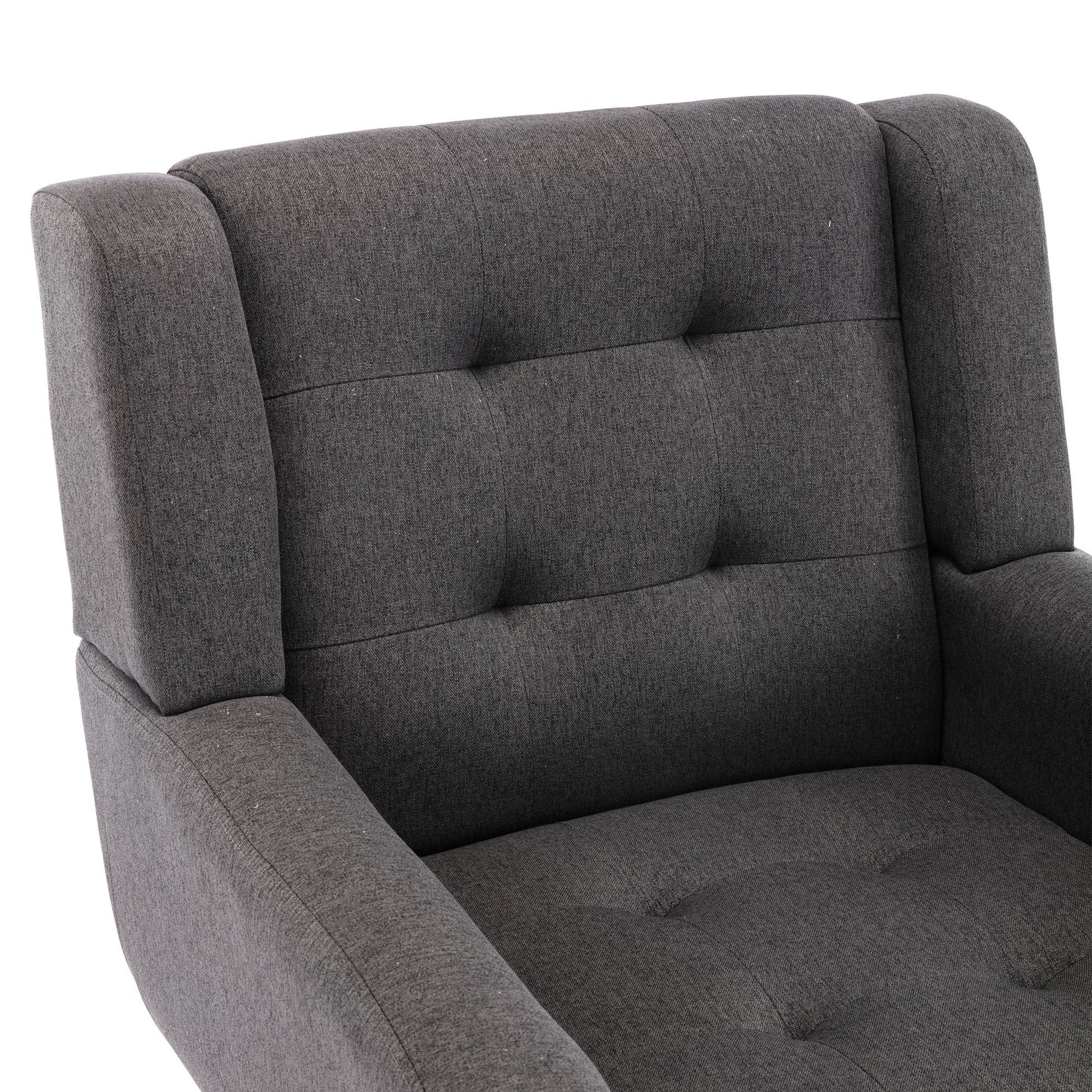 Linen Mid-Century Accent Chair, Light Gray (view 33)