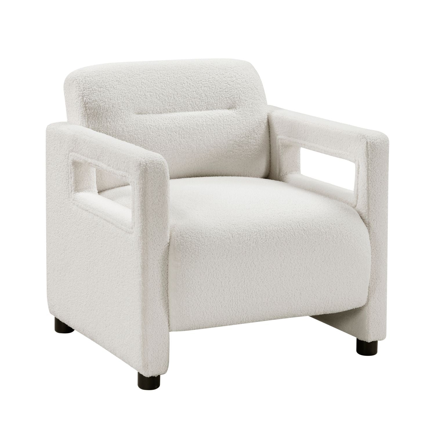 Boucle Mid-Century Accent Chair, Beige, 30" Wide (view 2)