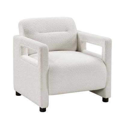 Boucle Mid-Century Accent Chair, Beige, 30" Wide (view 2)