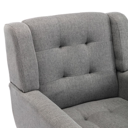 Linen Mid-Century Accent Chair, Light Gray (view 9)