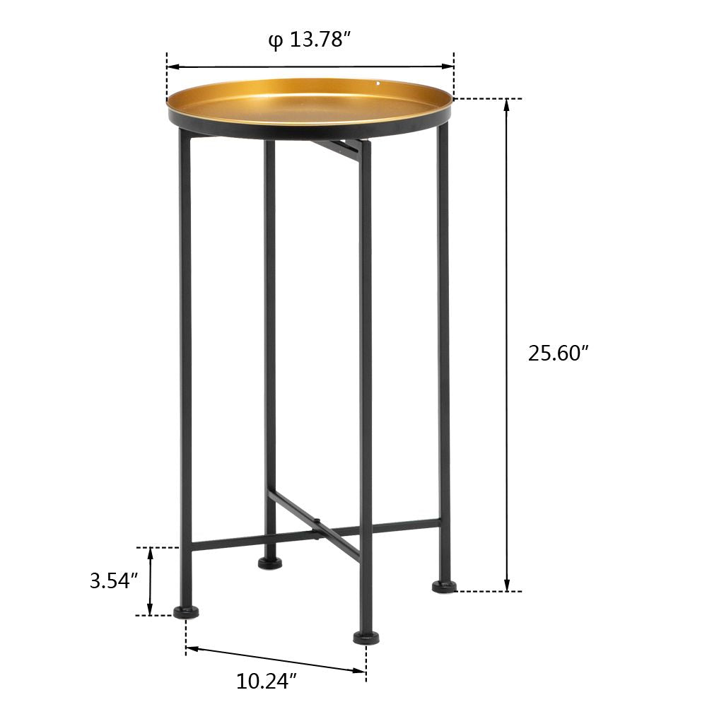 Metal Mid-Century Nightstand, Gold, 25.6" Wide (view 6)