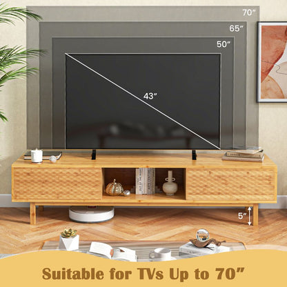 63" TV Mid-Century TV Stand, Natural (view 9)