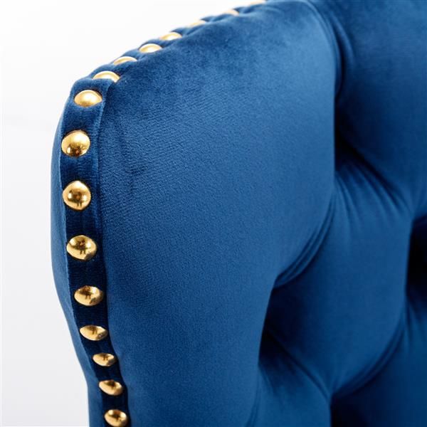 Velvet Swivel Bar Stools, Blue, Set of 2 (view 8)