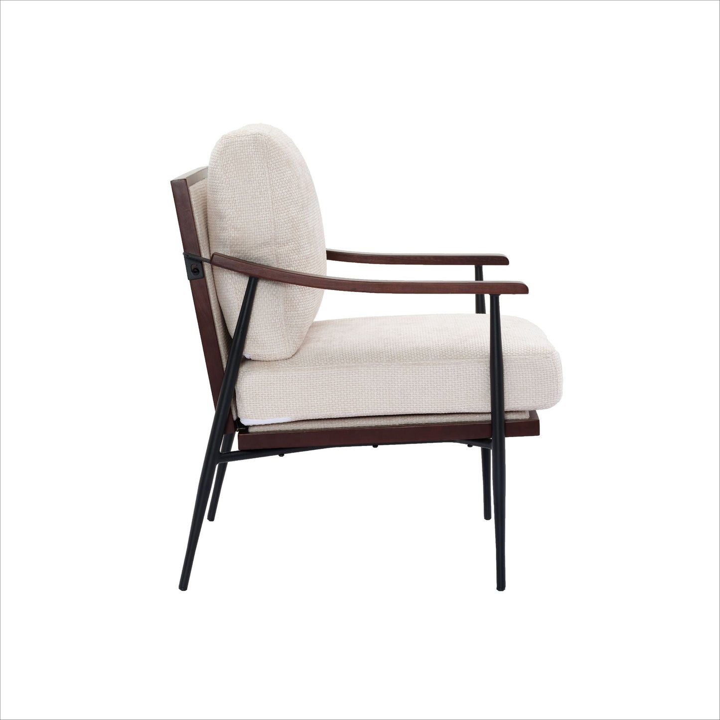 Linen Mid-Century Accent Chair, White, 30" Wide (view 16)