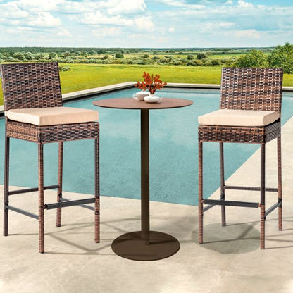Rattan Swivel Bar Stools, Brown, Set of 2 (view 11)