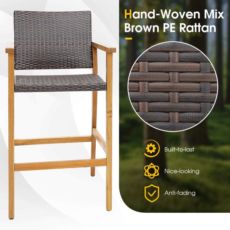 Rattan Mid-Century Accent Chair, Natural, 24.5" Wide (view 4)