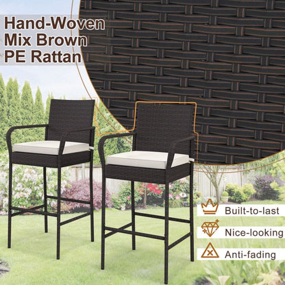 Rattan Swivel Bar Stools, Set of 2, Set of 2 (view 10)