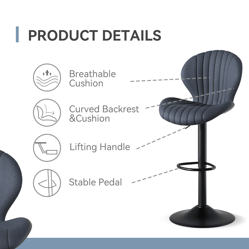 Faux Leather Swivel Bar Stools, Set of 2, High Back (view 105)