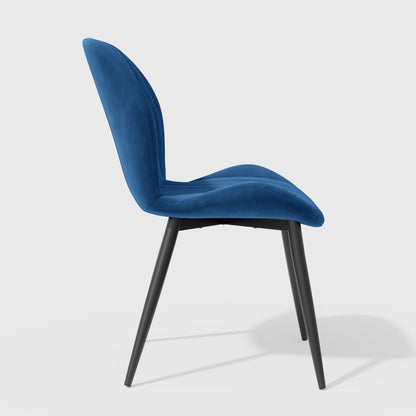 Velvet Mid-Century Dining Chairs, Set of 2, Blue (view 8)