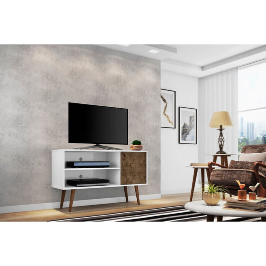 52" TV Mid-Century TV Stand, White