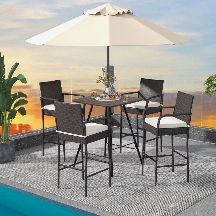 Rattan Swivel Bar Stools, Set of 2, Set of 2 (view 9)