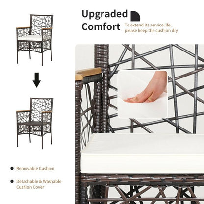 Rattan Mid-Century Dining Chairs, as show (view 3)