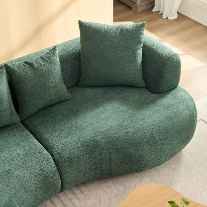 Upholstered Mid-Century Sectional Sofa, Cream (view 8)