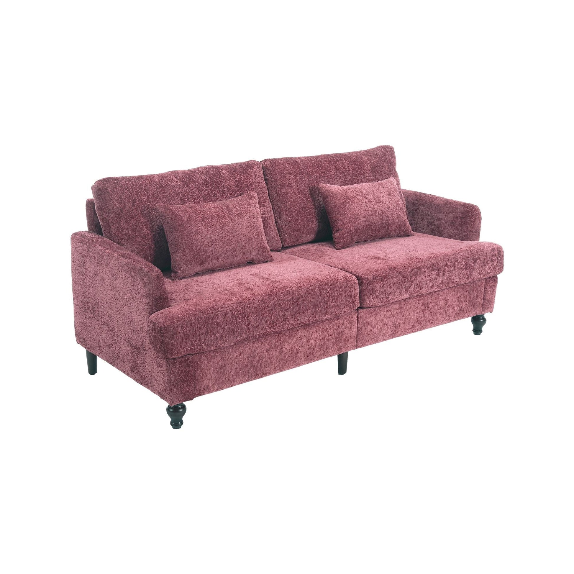 Chenille 2-Seat Mid-Century Sofa, Brown, 68.9" Wide (view 15)