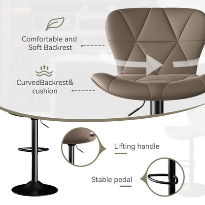Faux Leather Swivel Bar Stools, Set of 2, Black (view 106)