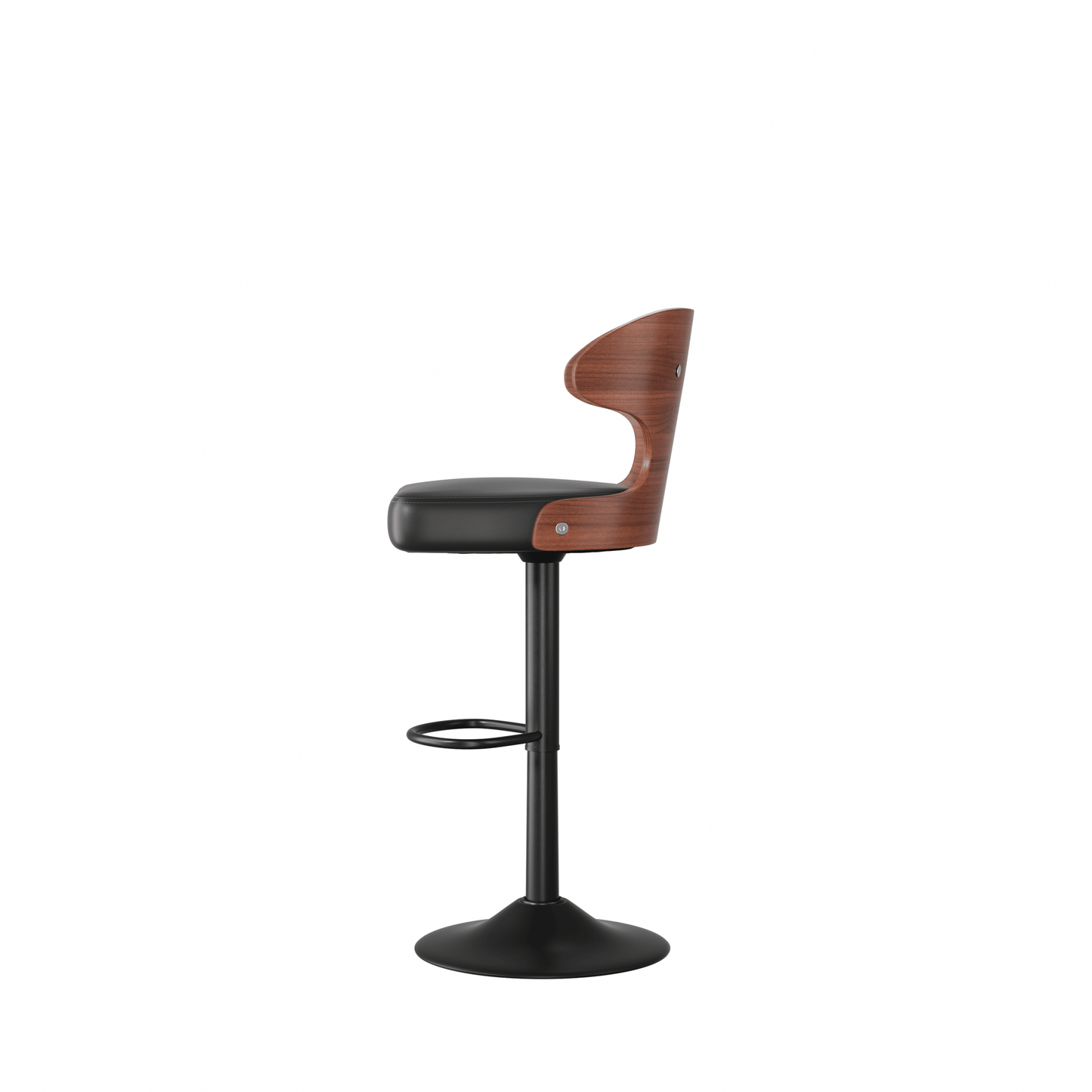 Faux Leather Swivel Bar Stools, Set of 2, Bentwood (view 8)