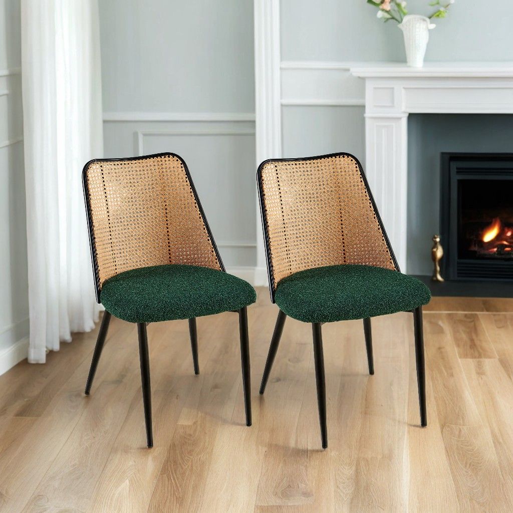 Boucle Mid-Century Dining Chairs, Set of 2, Natural (view 3)