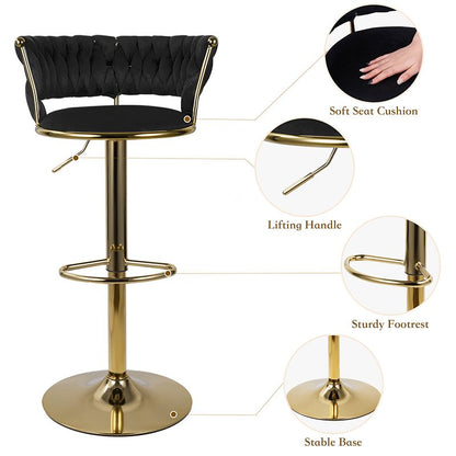 Velvet Swivel Bar Stools, Set of 2, 18" Wide (view 72)