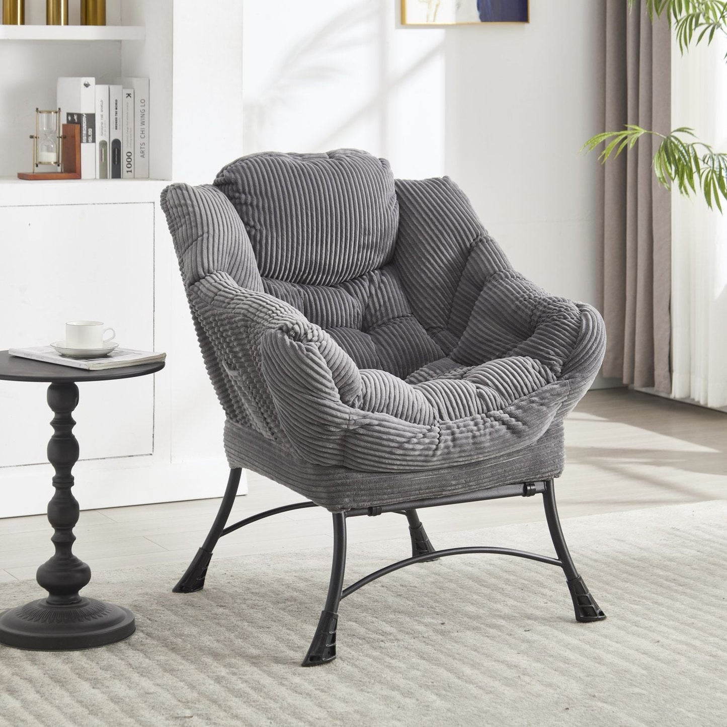 Upholstered 3-Seat Mid-Century Sofa, White (view 10)