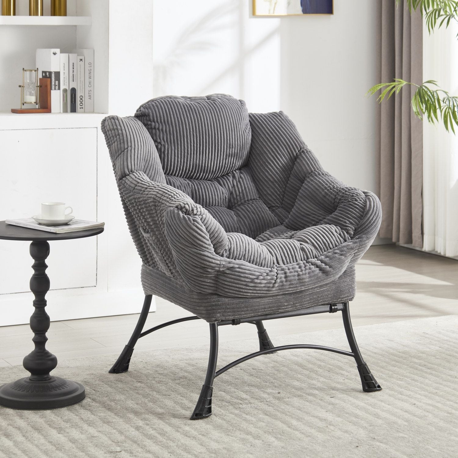 Upholstered 3-Seat Mid-Century Sofa, White (view 10)
