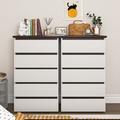 5-Drawer Mid-Century Dresser, White, 60" Wide (view 4)