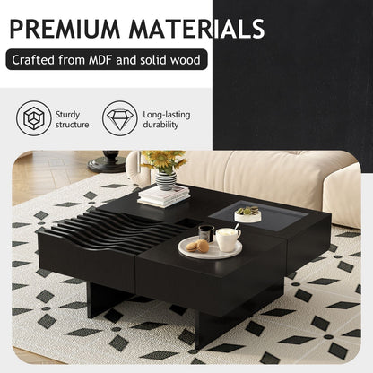 Solid Wood Mid-Century Coffee Table, White, 42" Wide (view 8)