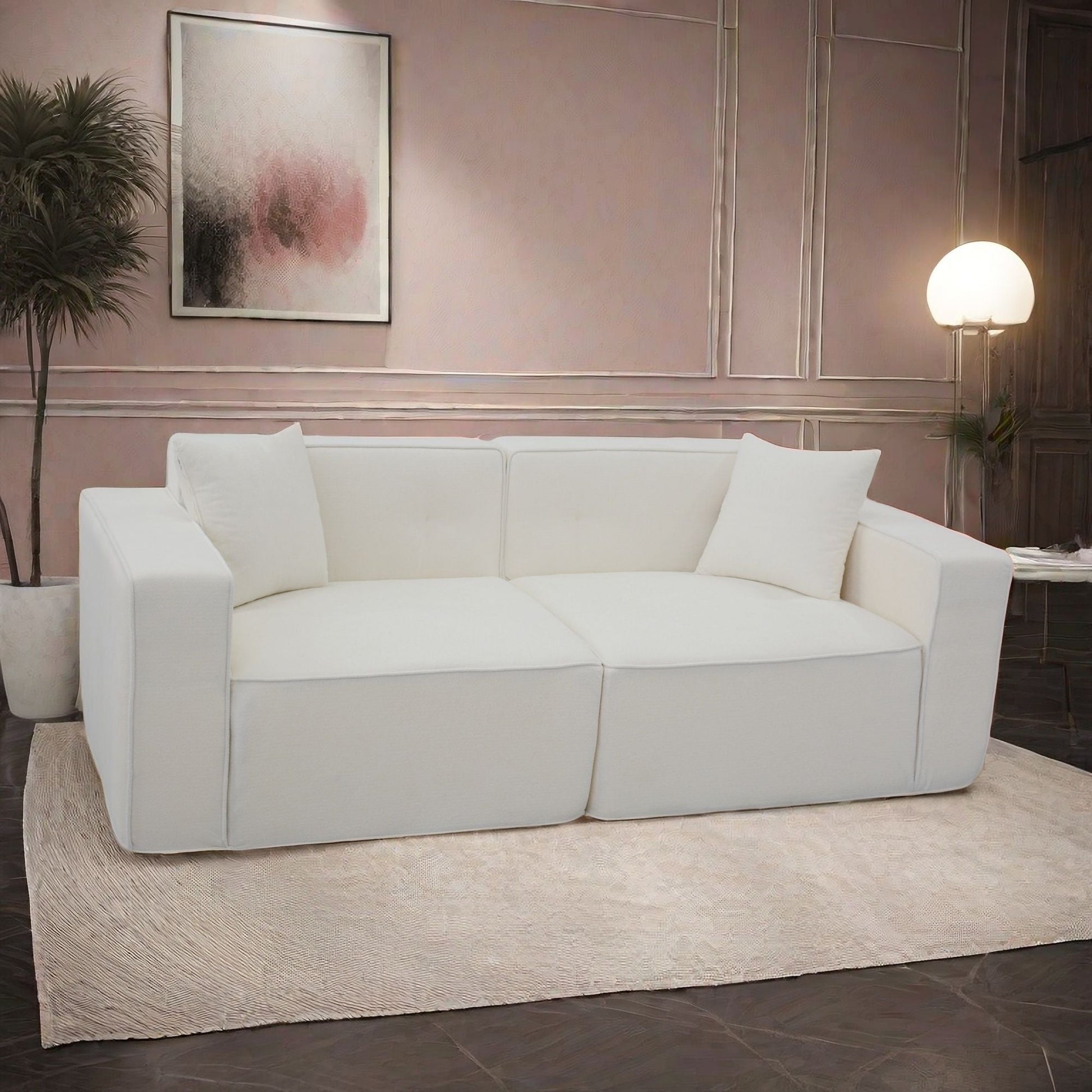 Upholstered 3-Seat Mid-Century Sofa, Dark Blue (view 13)